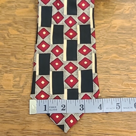 Alexander Lloyd Red Gold Black Tie - Picture 2 of 6